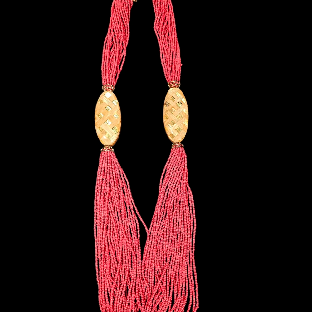 Chico's Pink and Gold Statement Necklace - Picture 5 of 6